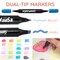 20 Unique Pastel Colors Dual Tip Fabric & T-Shirt Marker Set - Double-Ended Fabric Markers with Chisel Point and Fine Point Tips - Bold Permanent Ink